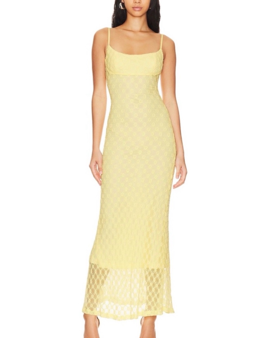 Bardot Adoni Mesh Maxi Dress — Canary Yellow – Size 6